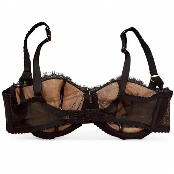 Agent Provocateur Brand New Black Red Lingerie Micro Skirt Garter Belt Bra Set